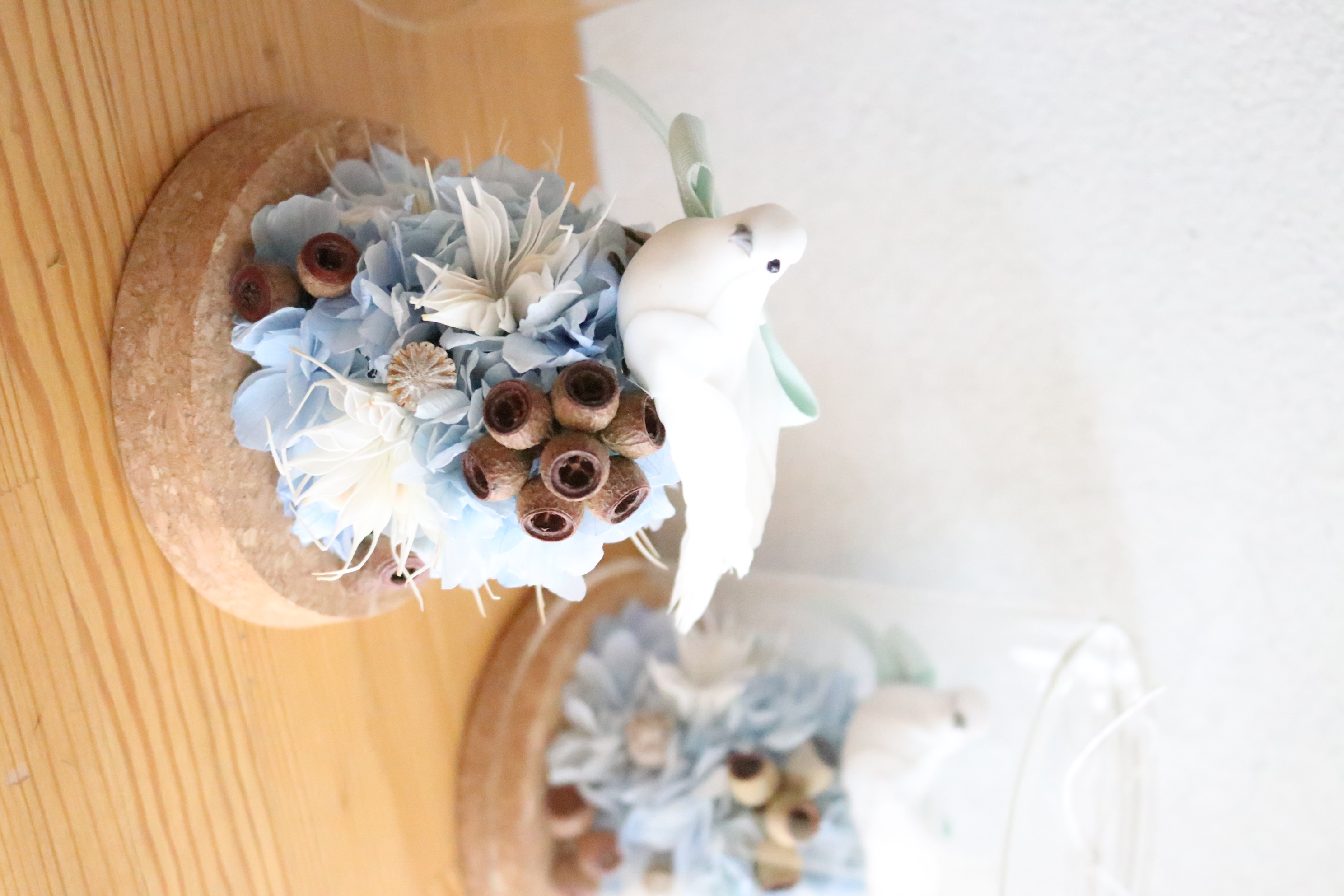 ガラスシリンダー＜花と小鳥＞